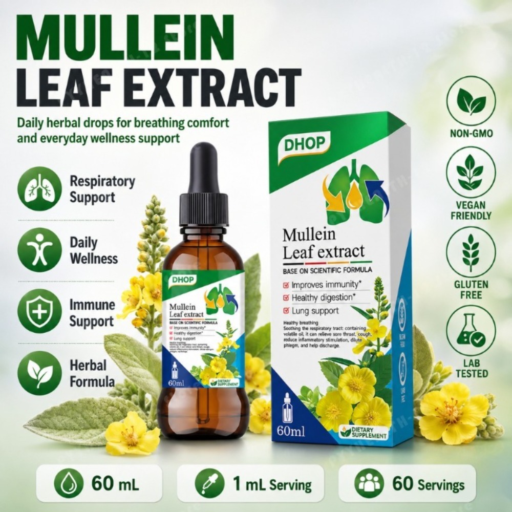 Herbal Wellness - Mullein Yaprağı Ekstresi Damlaları 60ml, Meyankökü